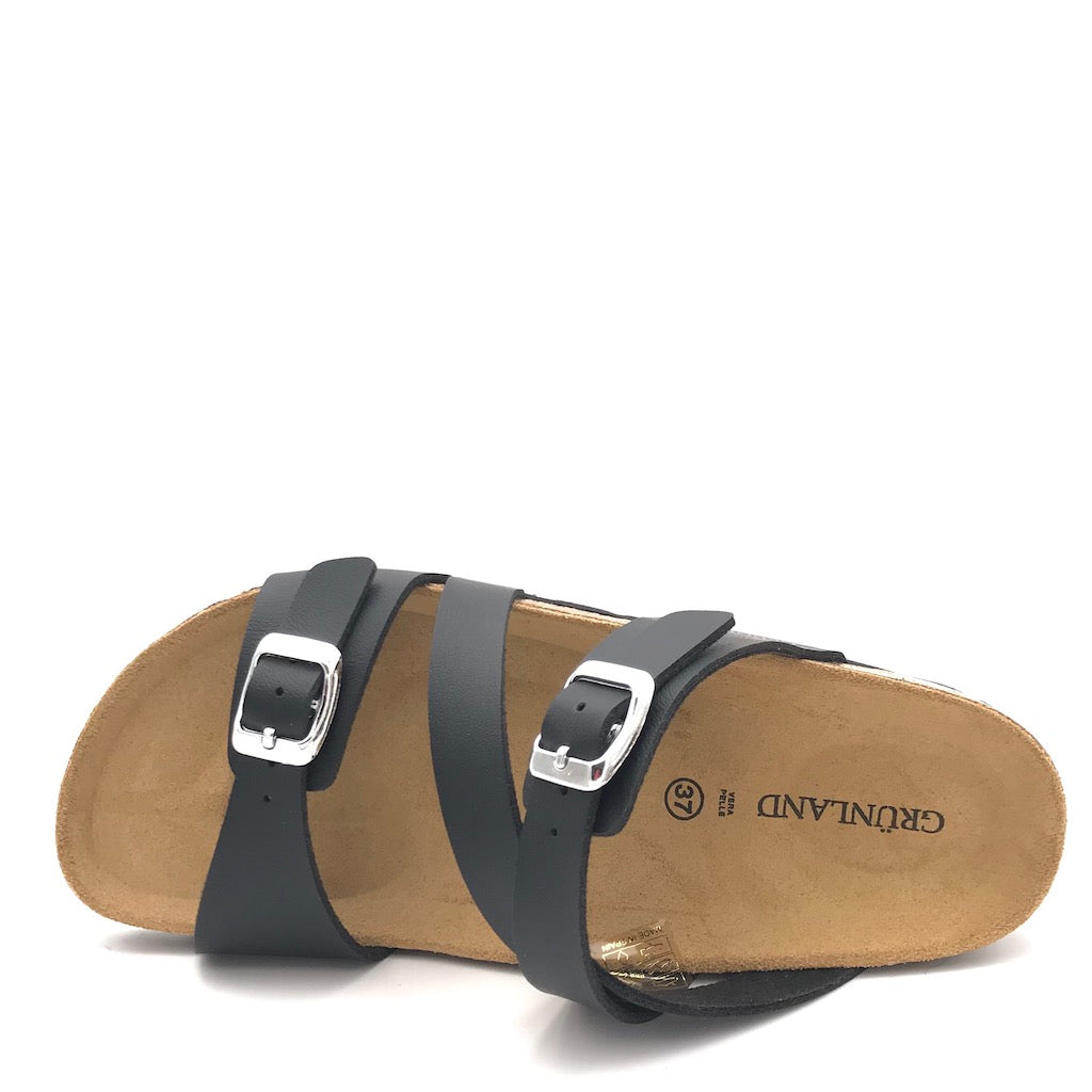 Zulian Calzature Ciabatta Sara fascia incrociata nera Consegna Veloce