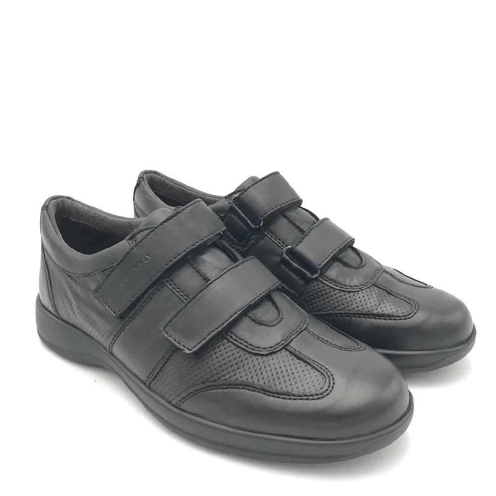 Zulian Calzature Scarpa strappo Season in nappa nera Vendita Calda