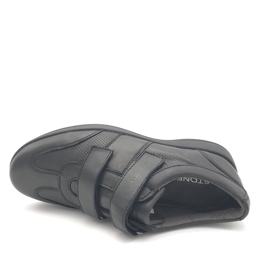 Zulian Calzature Scarpa strappo Season in nappa nera Vendita Calda