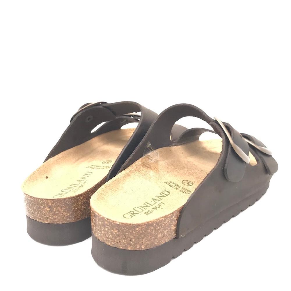 Zulian Calzature Ciabatta Hola doppia fibbia moro Nuovo