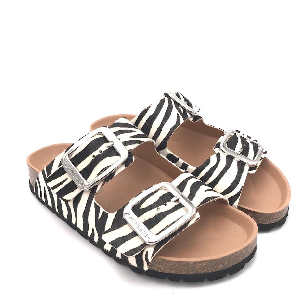 Zulian Calzature Ciabatta Enny doppia fibbia cavallino zebrato Promozione Limitata