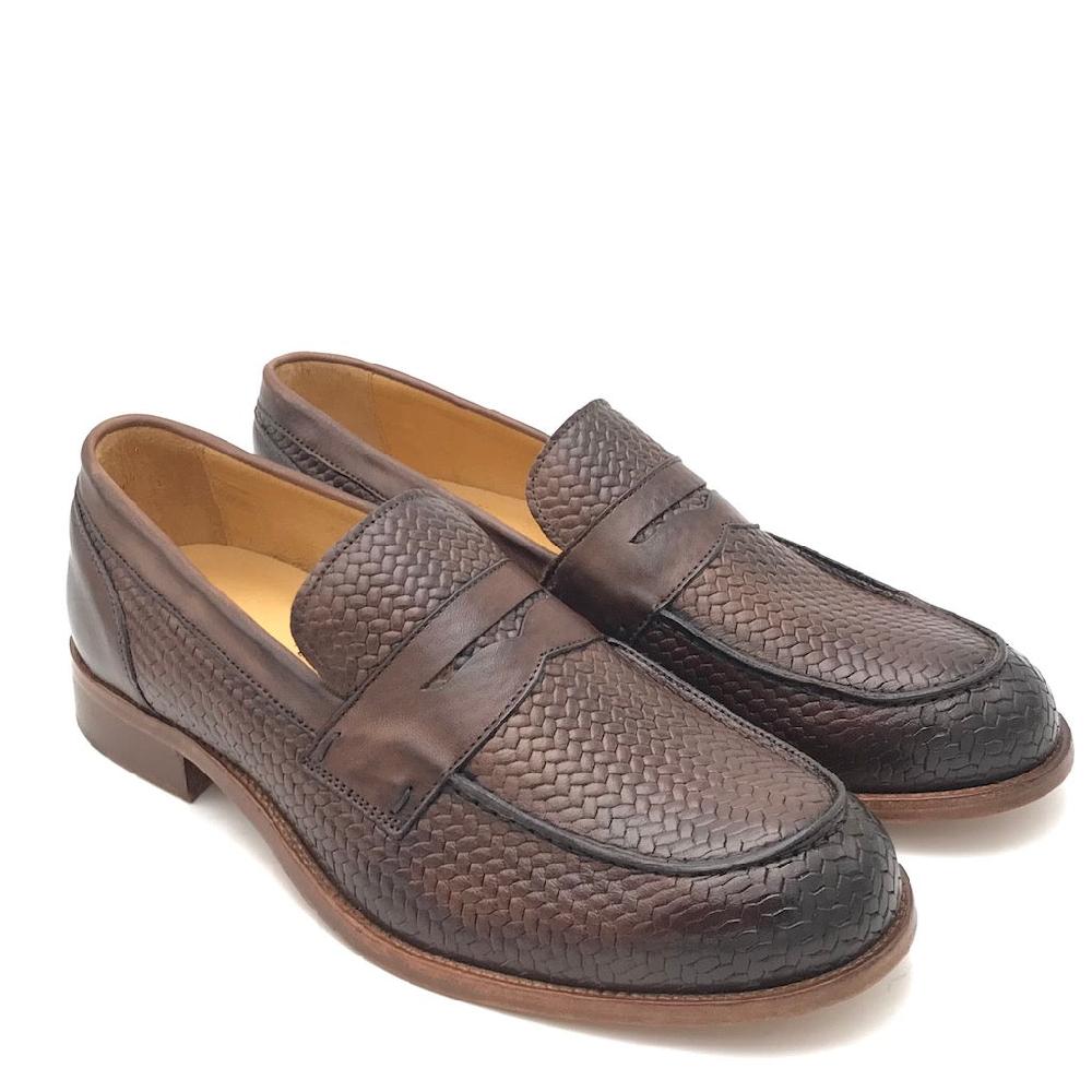 Zulian Calzature Mocassino intrecciato fango Negozio