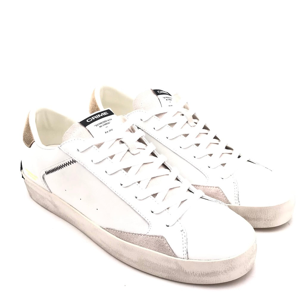 Zulian Calzature Sneakers Distrassed bianco-beige Moda