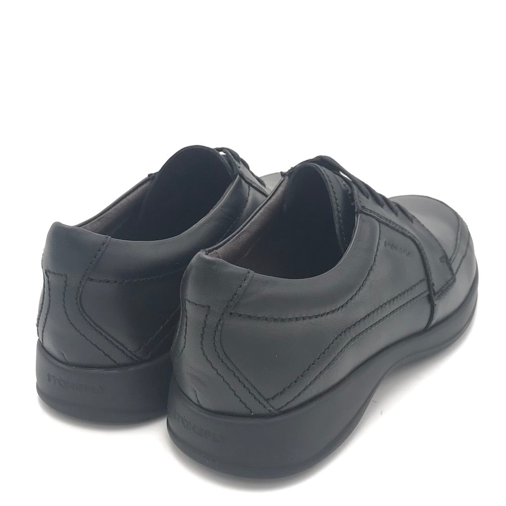 Zulian Calzature Scarpa Season allacciata in nappa nera Italy