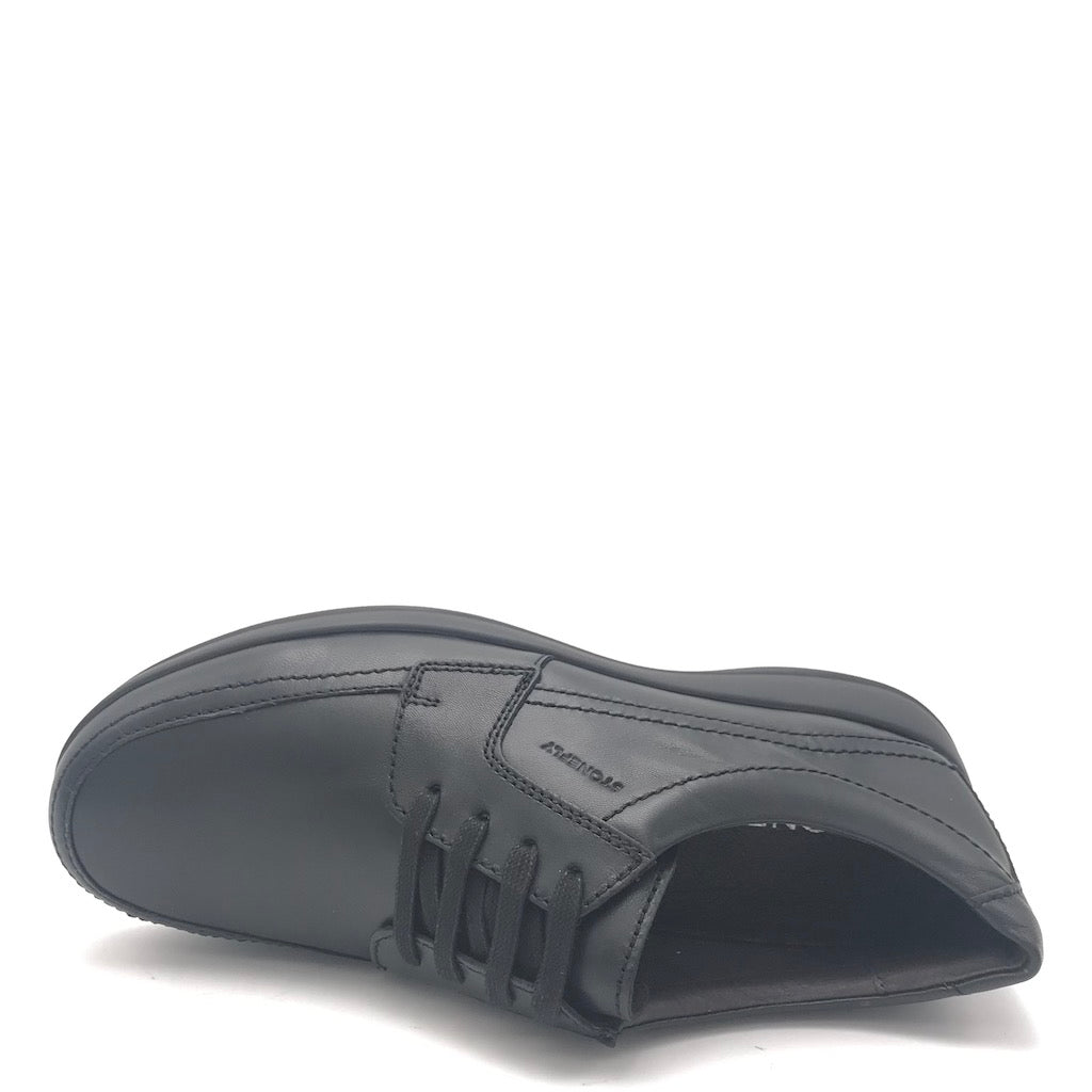 Zulian Calzature Scarpa Season allacciata in nappa nera Italy