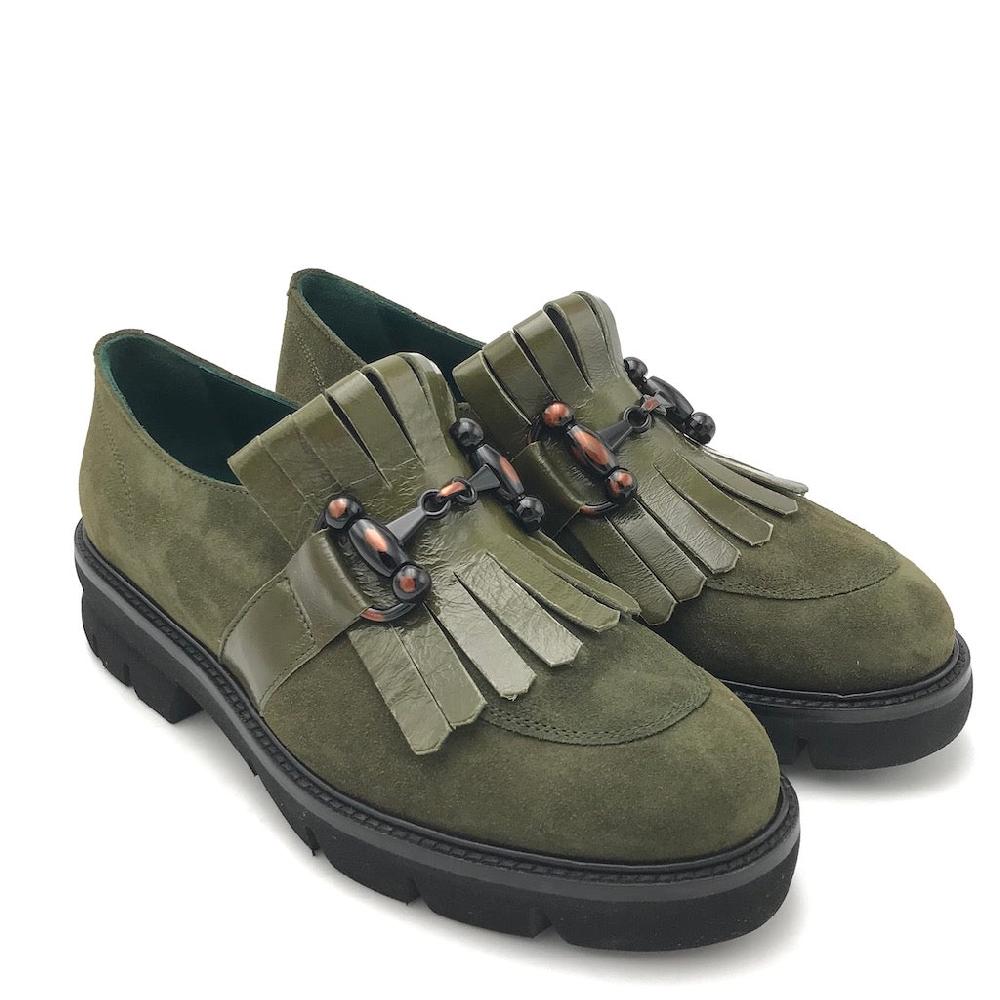 Zulian Calzature Mocassino in camoscio verde bosco Shopping Online