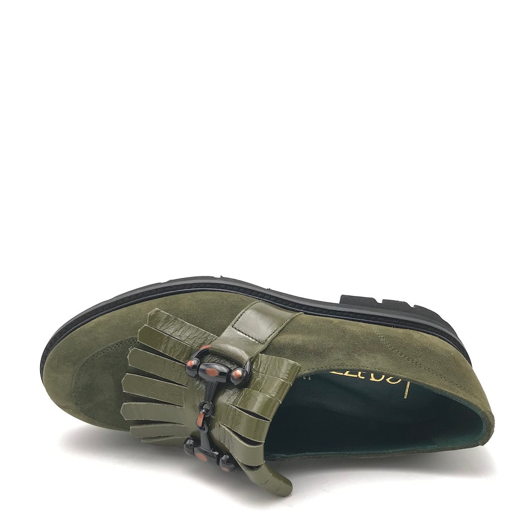 Zulian Calzature Mocassino in camoscio verde bosco Shopping Online