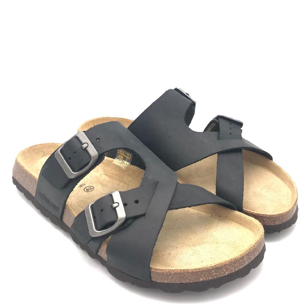 Zulian Calzature Ciabatta incrociata Bobo nera In Vendita