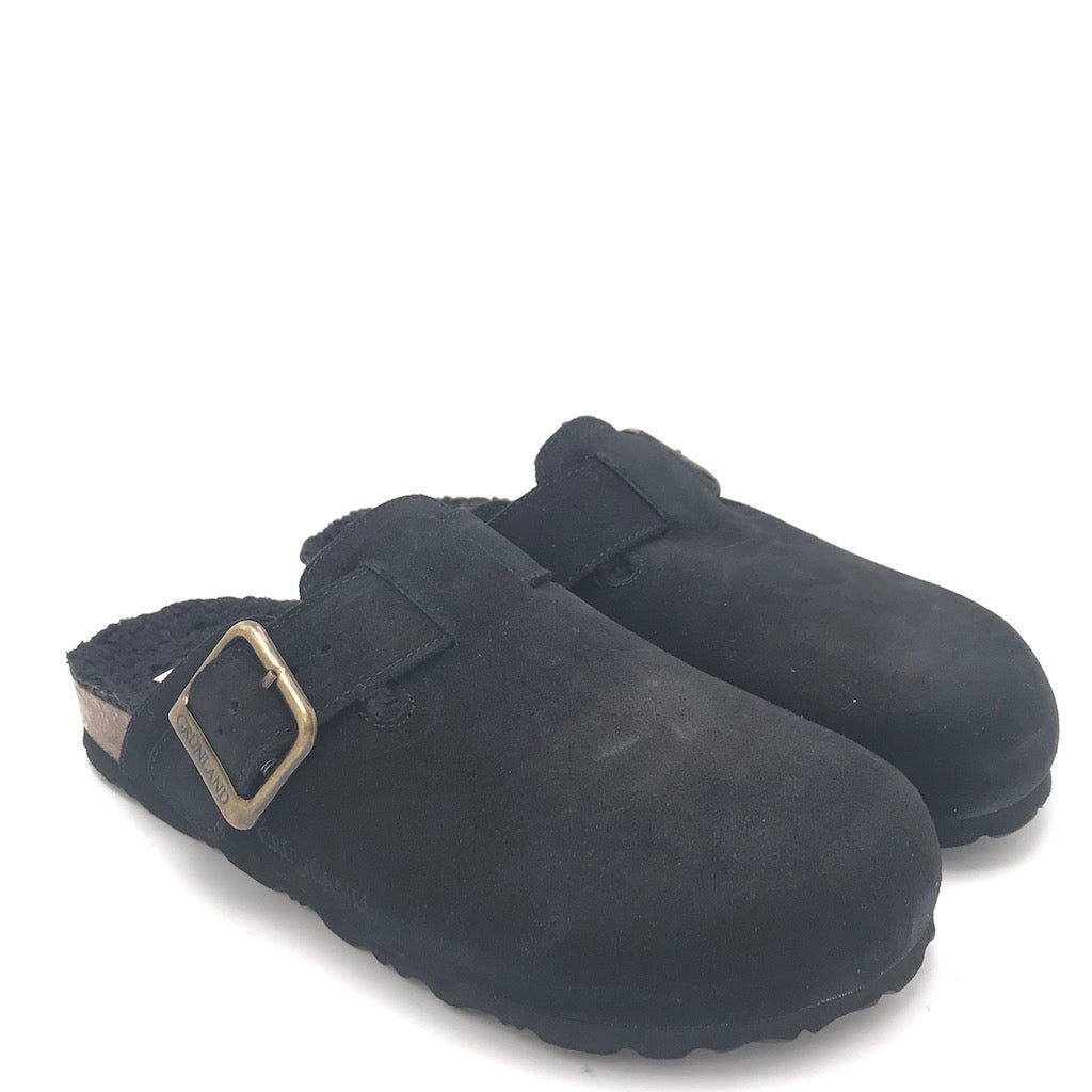 Zulian Calzature Ciabatta Sara shearling nero Pezzi Unici