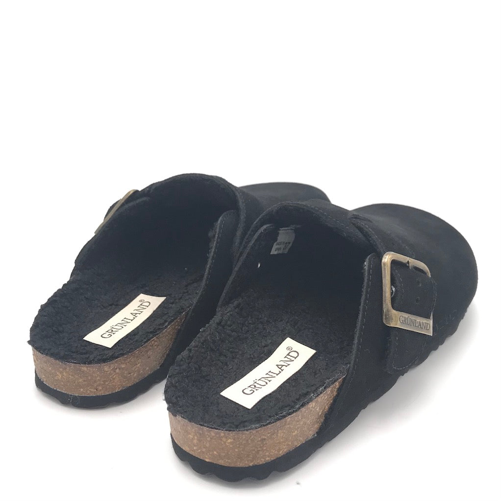 Zulian Calzature Ciabatta Sara shearling nero Pezzi Unici