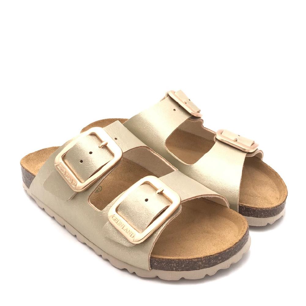 Zulian Calzature Ciabatta Sara doppia fibbia platino Sottocosto