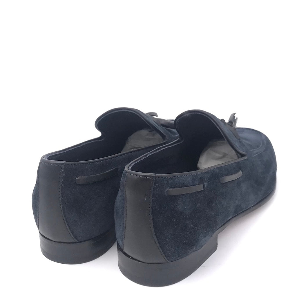 Zulian Calzature Mocassino nappine in velour blu Hotsell