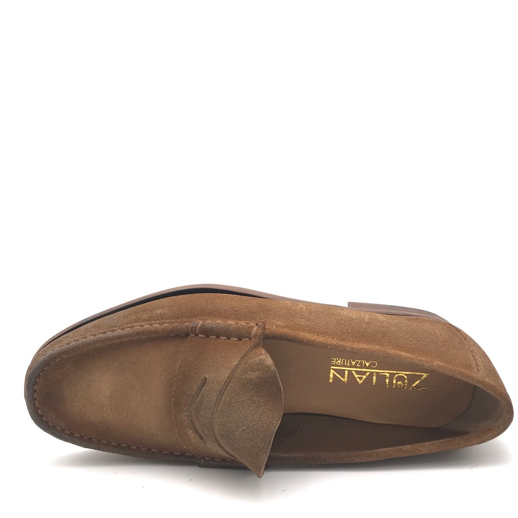 Zulian Calzature Mocassino in velour taupe Vendita Economica