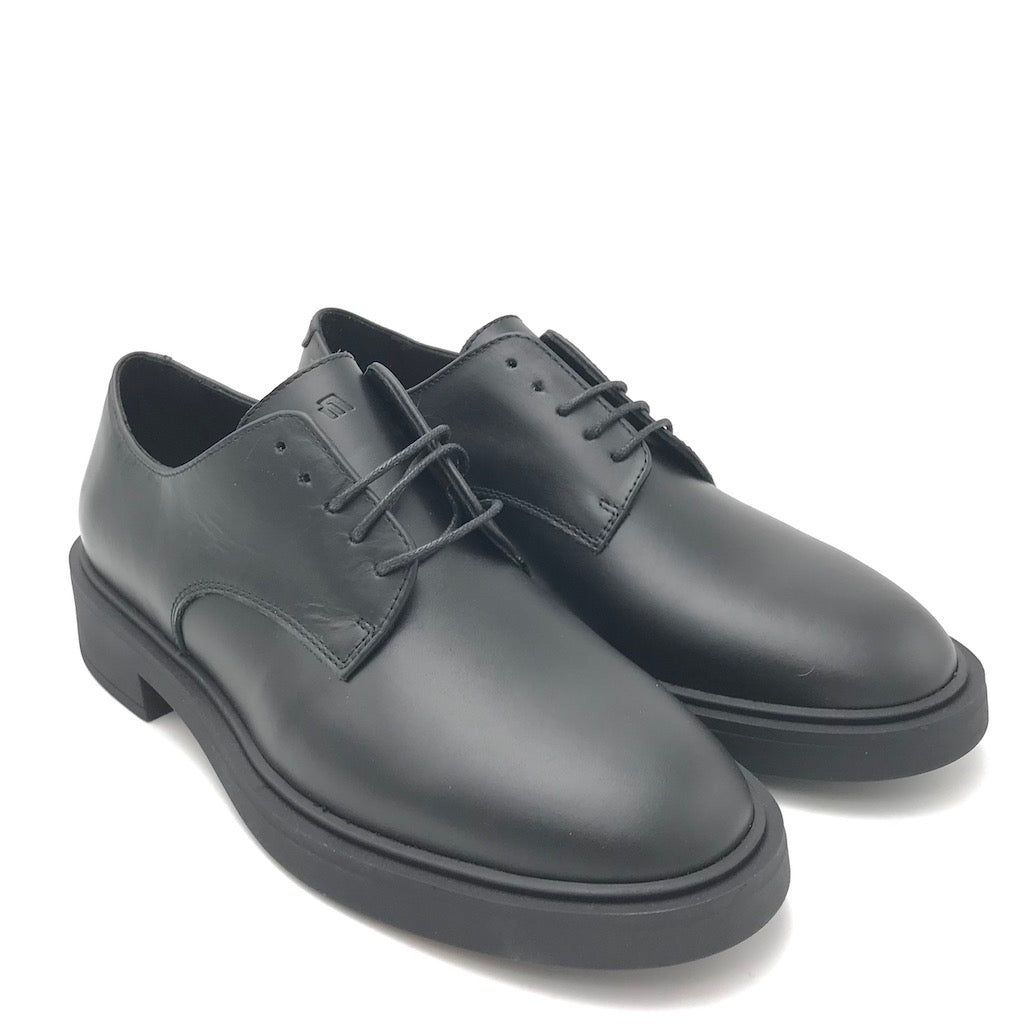 Zulian Calzature Allacciata in pelle nera Sottocosto