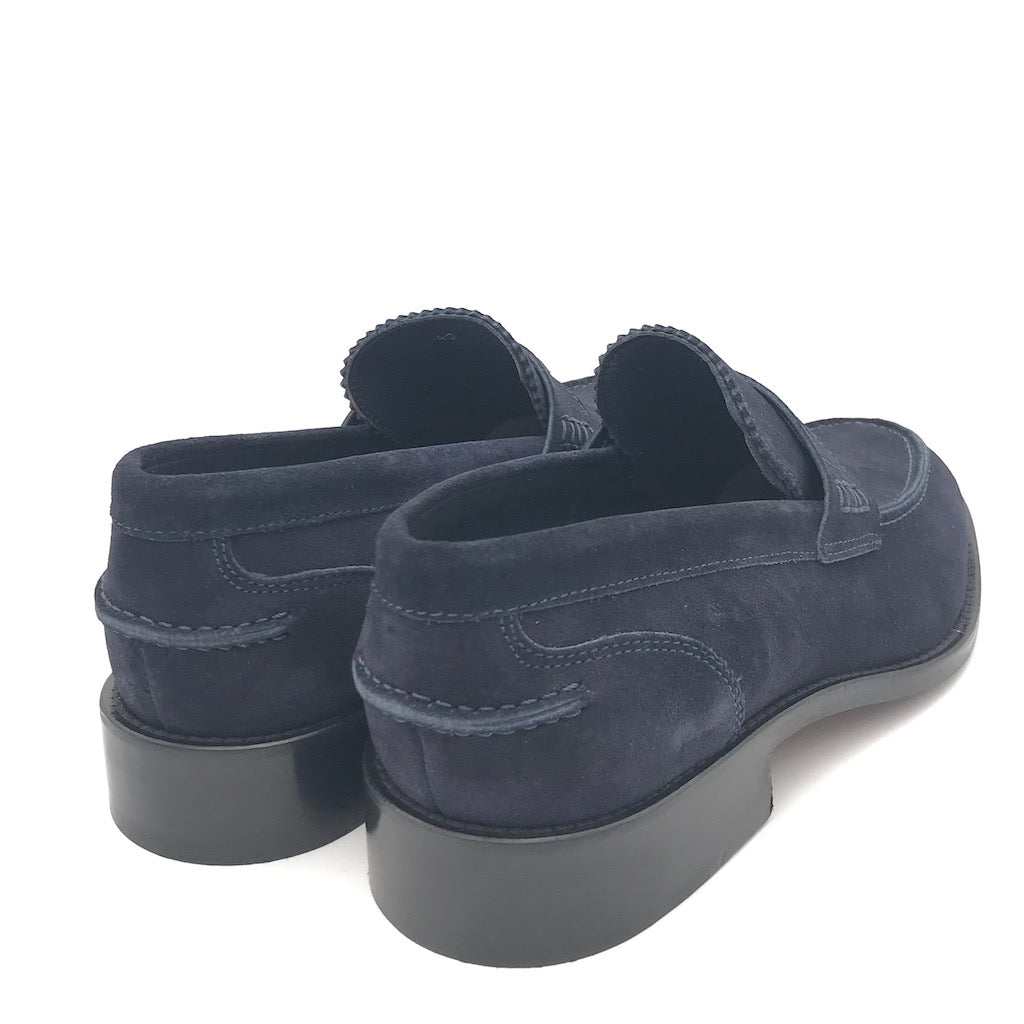 Zulian Calzature Mocassino college in crosta blu Spedizione Gratuita