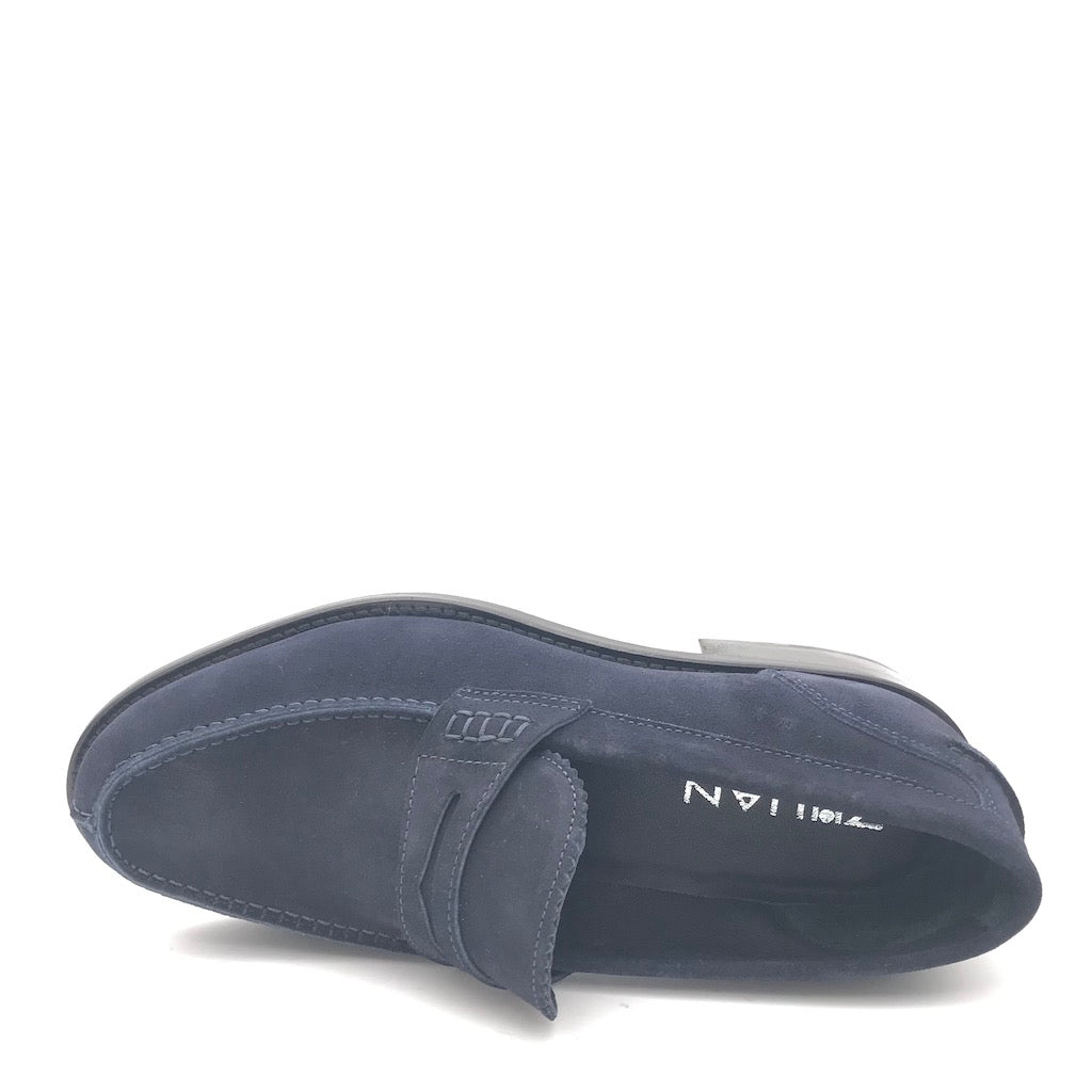Zulian Calzature Mocassino college in crosta blu Spedizione Gratuita