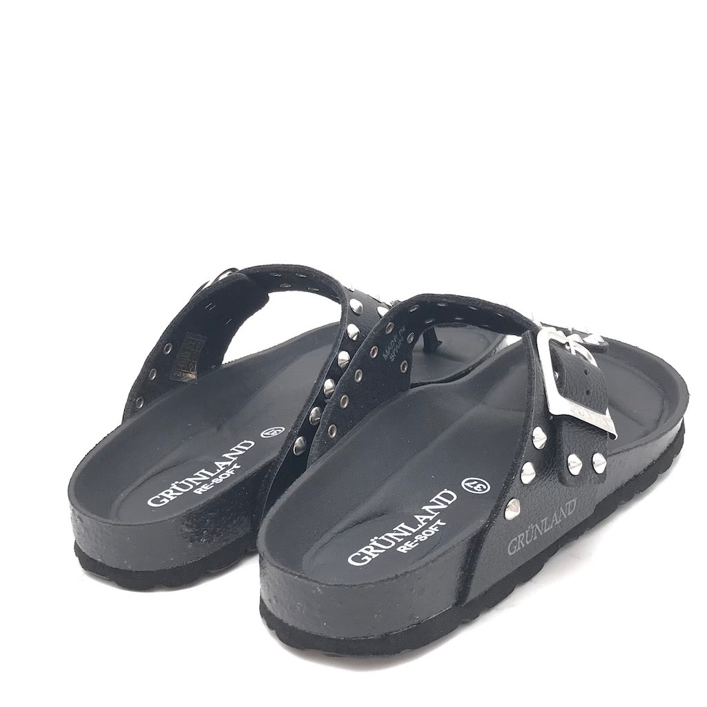 Zulian Calzature Ciabatta Sara infradito nera borchie Prezzo Ridotto