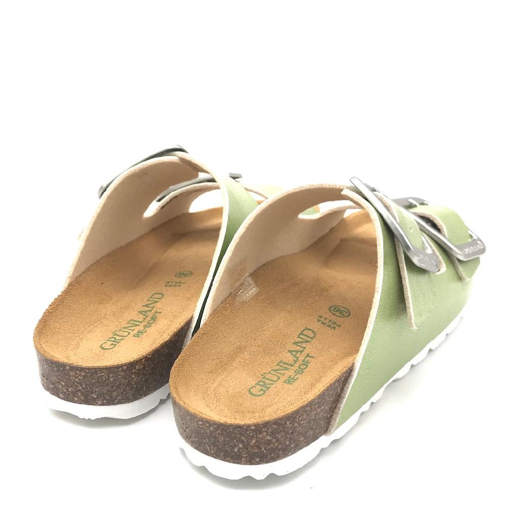 Zulian Calzature Ciabatta Sara doppia fibbia verde Vendite Flash