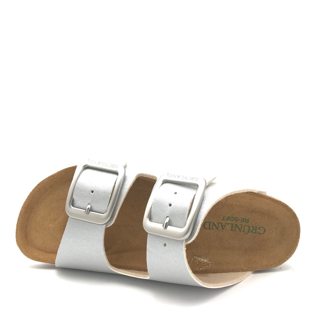 Zulian Calzature Ciabatta Sara doppia fibbia argento Negozio