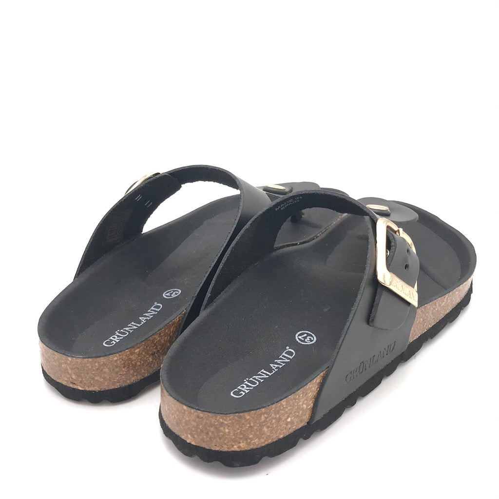 Zulian Calzature Ciabatta Sara infradito pelle nera Moda