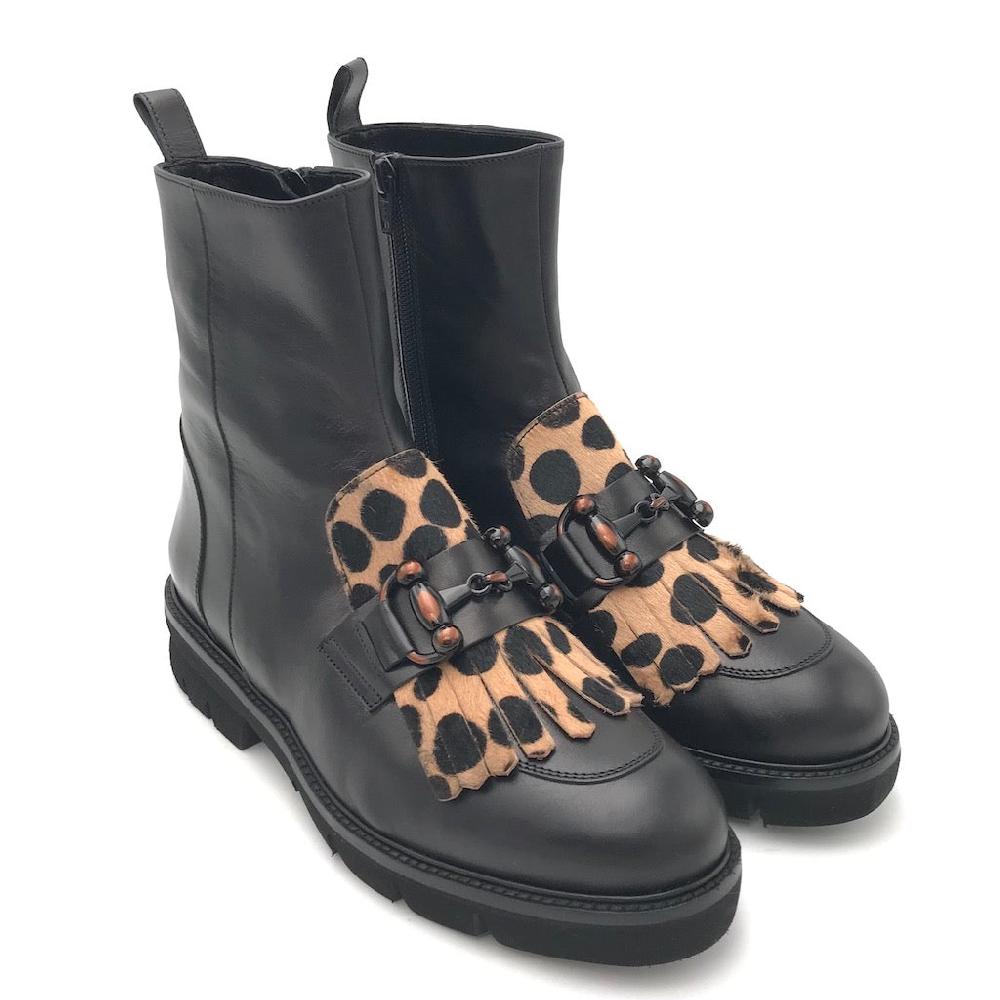Zulian Calzature Tronchetto nero animalier Shopping Online