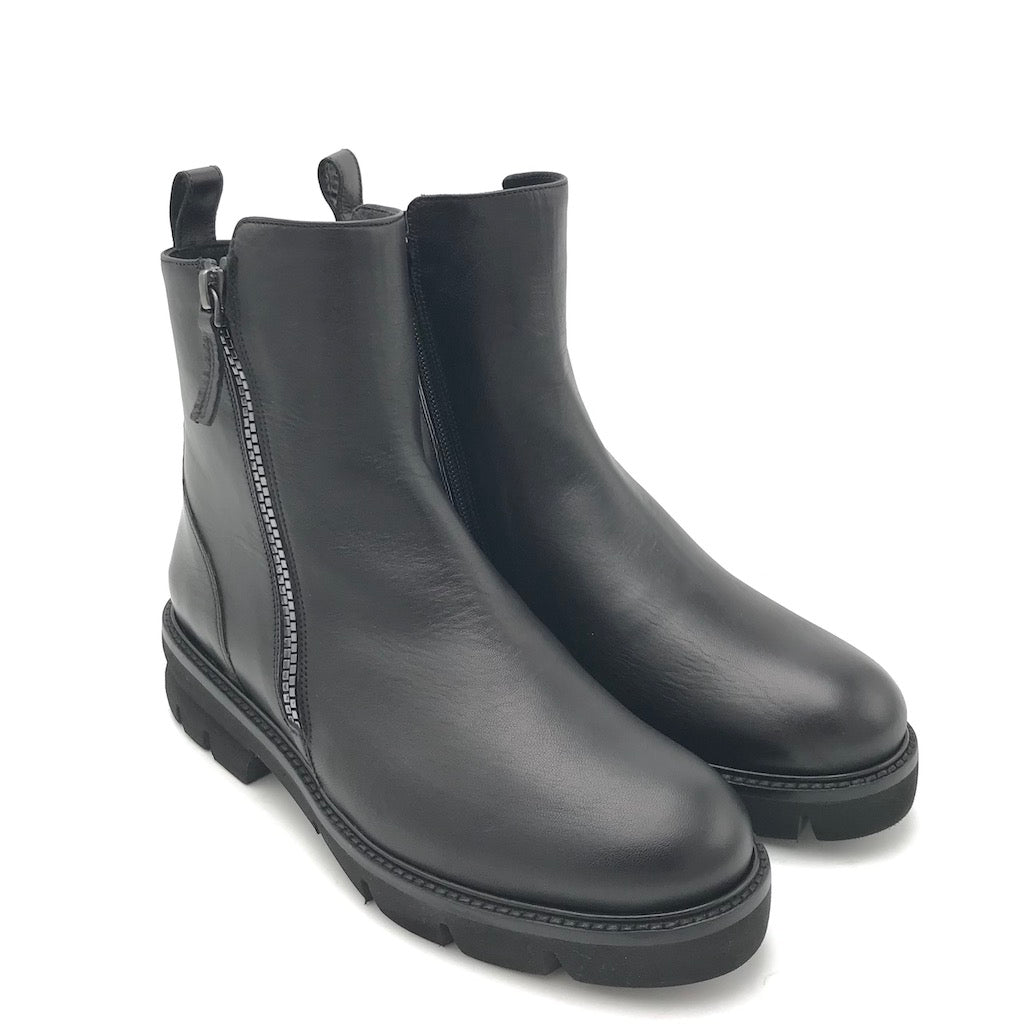 Zulian Calzature Tronchetto nero zip Sottocosto