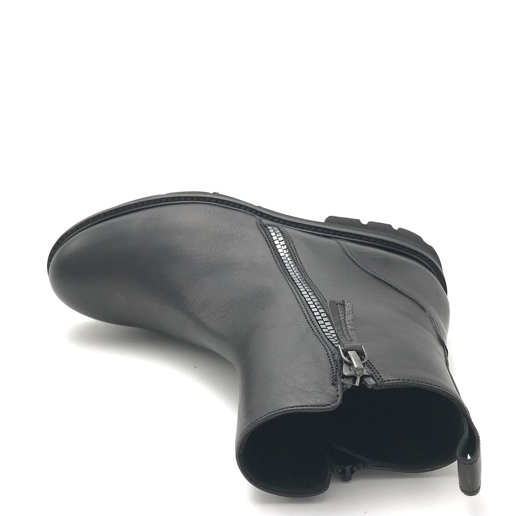 Zulian Calzature Tronchetto nero zip Sottocosto