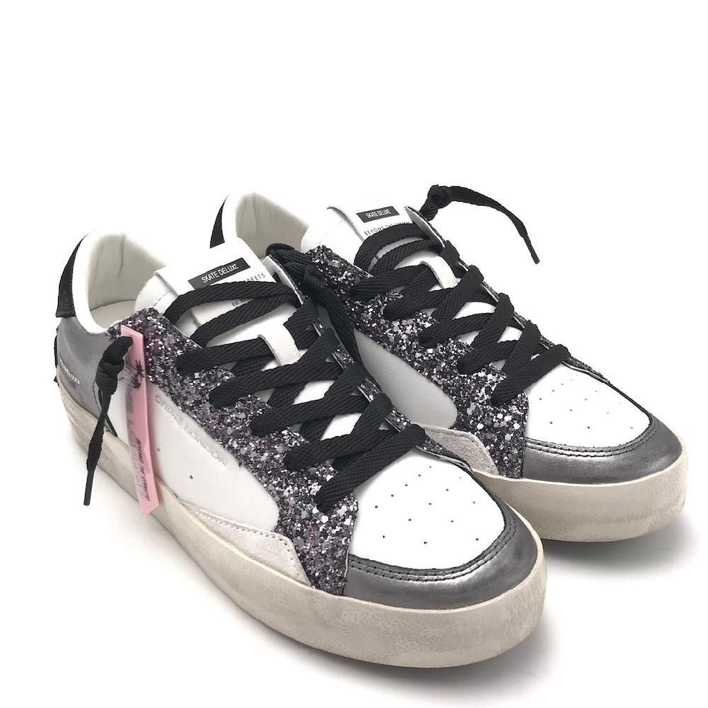 Zulian Calzature Sneakers SK8 Delux bianca-antracite Outlet