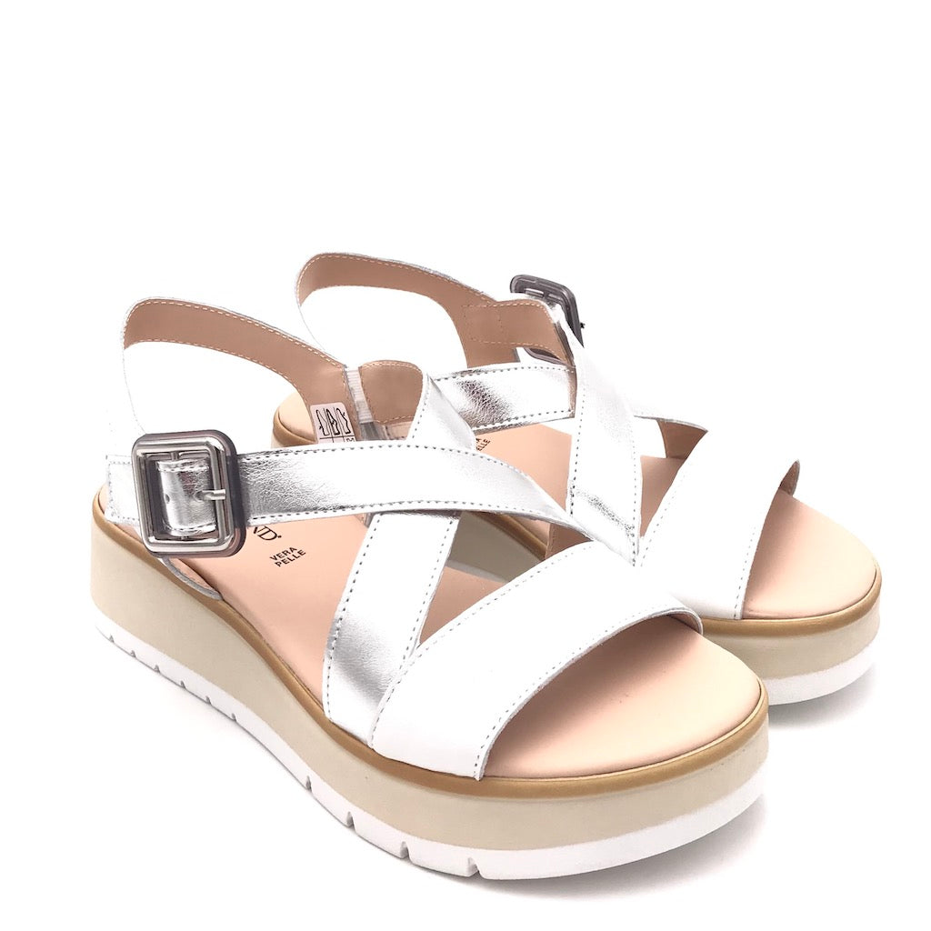 Zulian Calzature Sandalo Fasi bianco-argento Vendita Calda