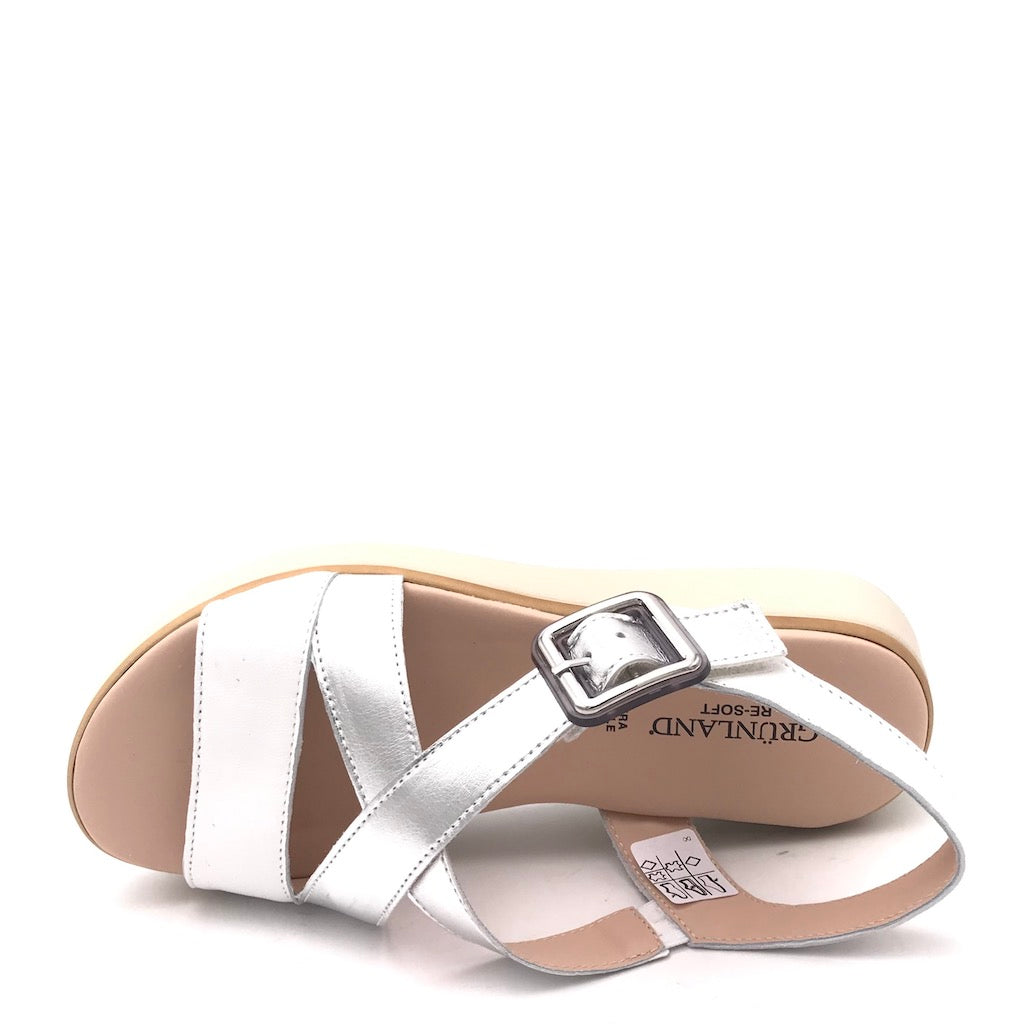 Zulian Calzature Sandalo Fasi bianco-argento Vendita Calda