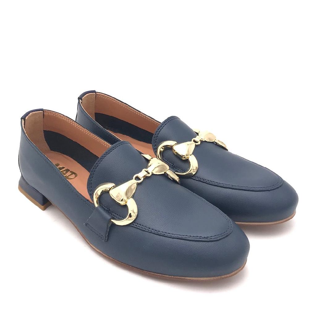 Zulian Calzature Mocassino nappa blu Saldi Di Fabbrica