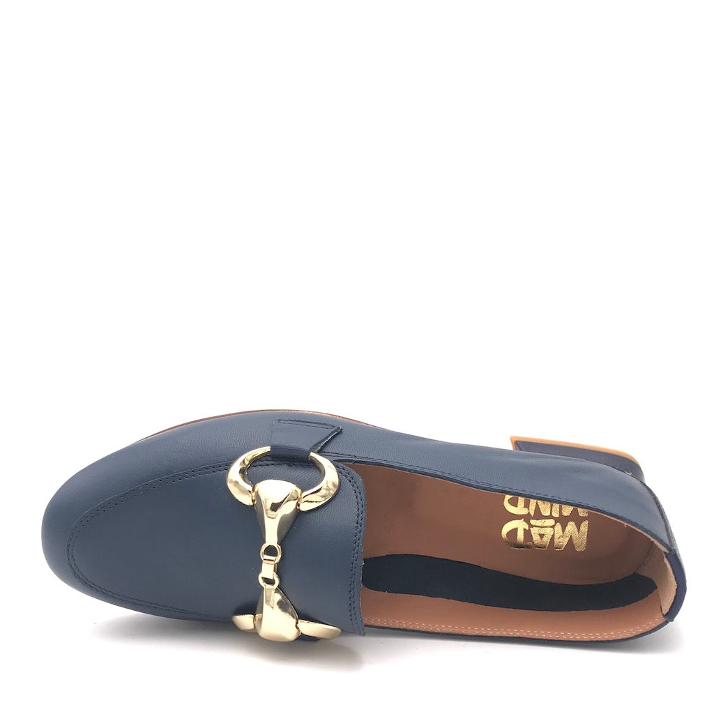 Zulian Calzature Mocassino nappa blu Saldi Di Fabbrica