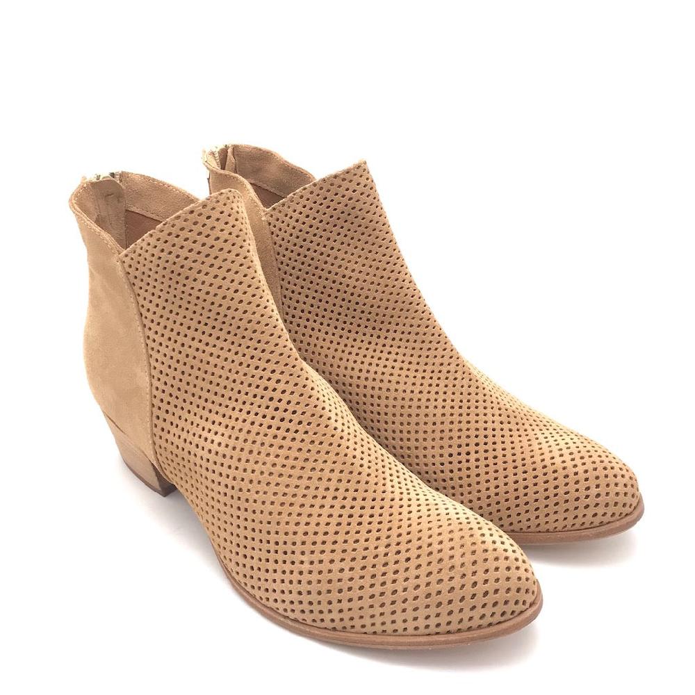 Zulian Calzature Tronchetto forato in crosta beige Vendite Flash