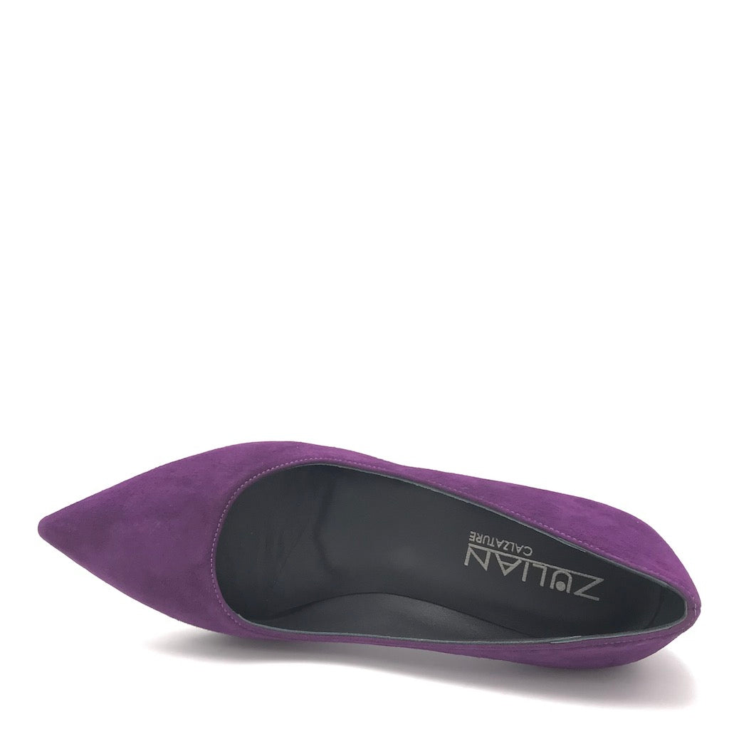 Zulian Calzature Decolletè Lory in camoscio viola Vendita