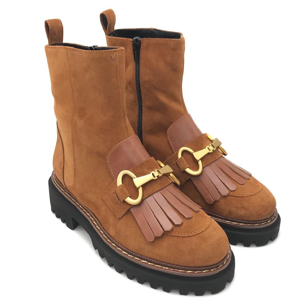Zulian Calzature Tronchetto velour cuoio Outlet