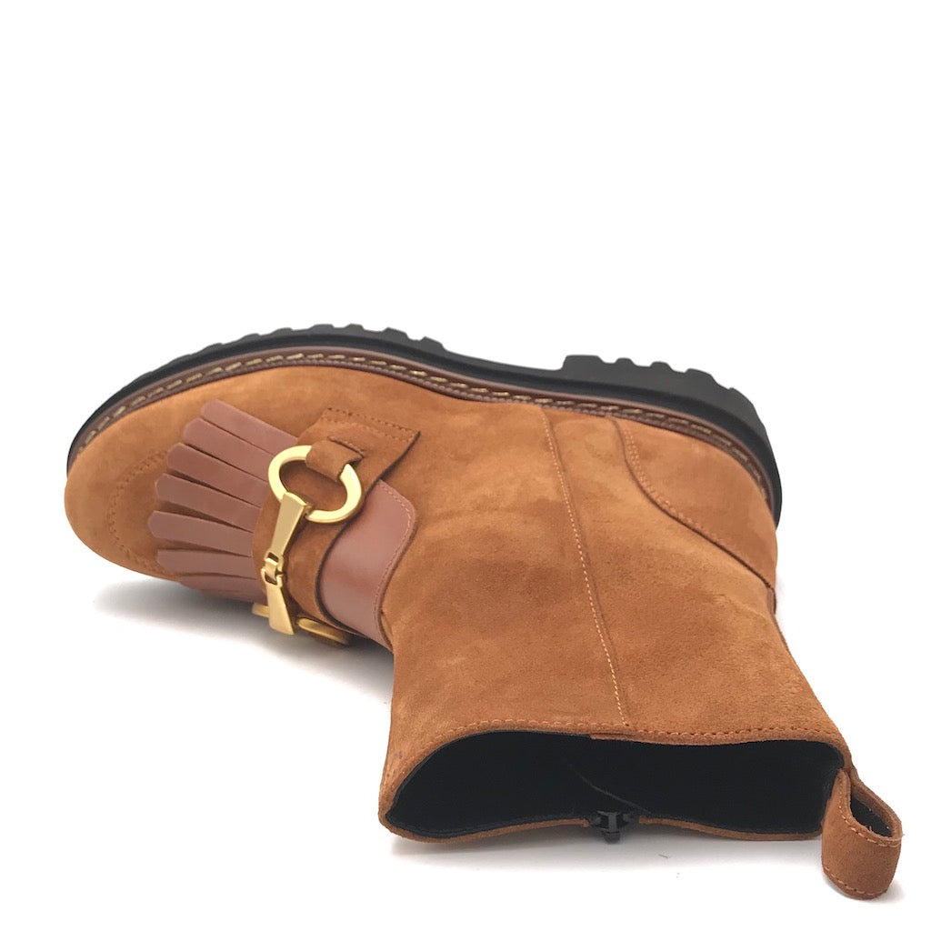 Zulian Calzature Tronchetto velour cuoio Outlet