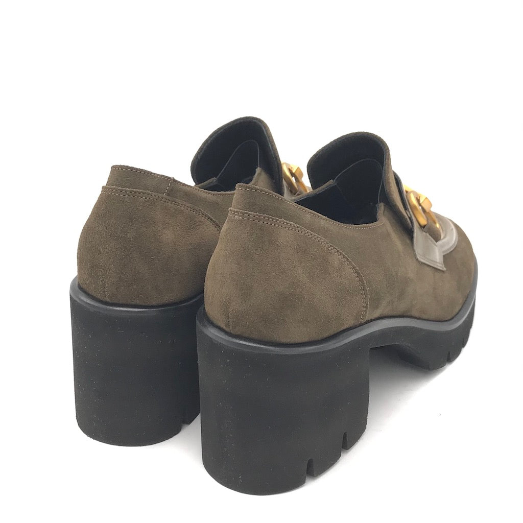 Zulian Calzature Mocassino velour oliva In Vendita