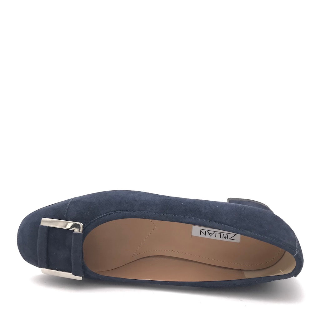 Zulian Calzature Ballerina in camoscio blu 2025