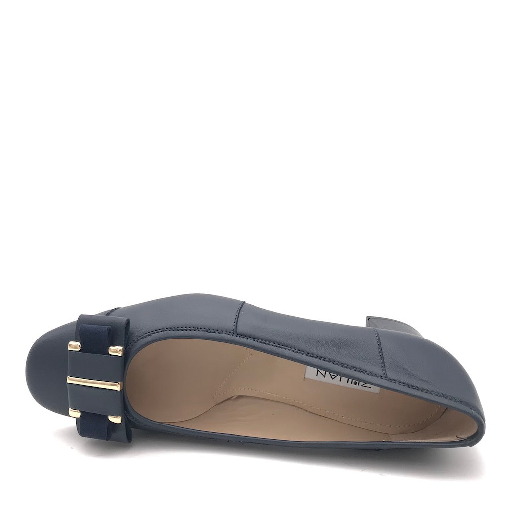 Zulian Calzature Ballerina in pelle blu Negozi Online