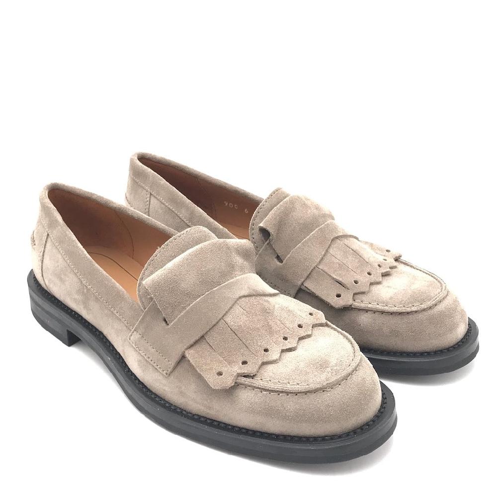 Zulian Calzature Mocassino frangia in crosta sand Offerte