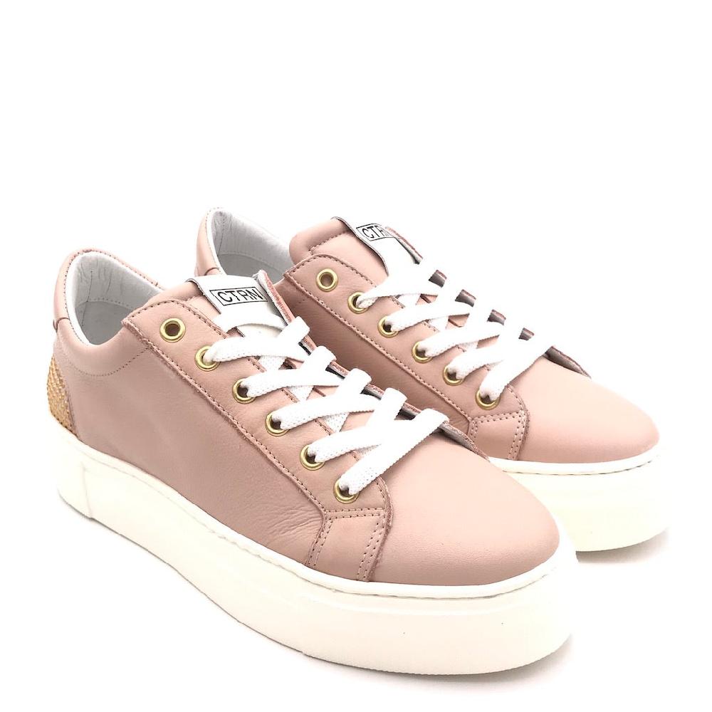 Zulian Calzature Sneakers in pelle rosa cipria Spedizione Gratuita