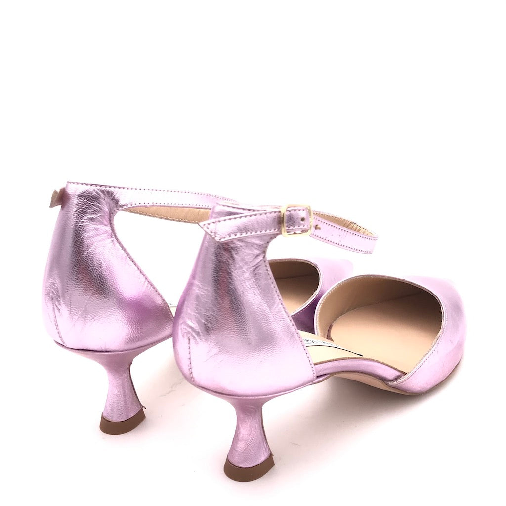 Zulian Calzature Scarpa in pelle laminata lilla Pezzi Unici