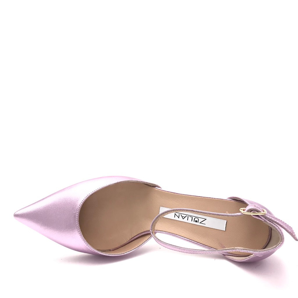 Zulian Calzature Scarpa in pelle laminata lilla Pezzi Unici