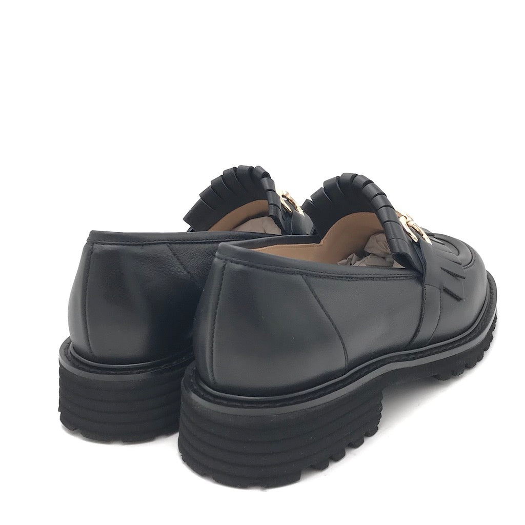 Zulian Calzature Mocassino Lina frangia nero Consegna Veloce