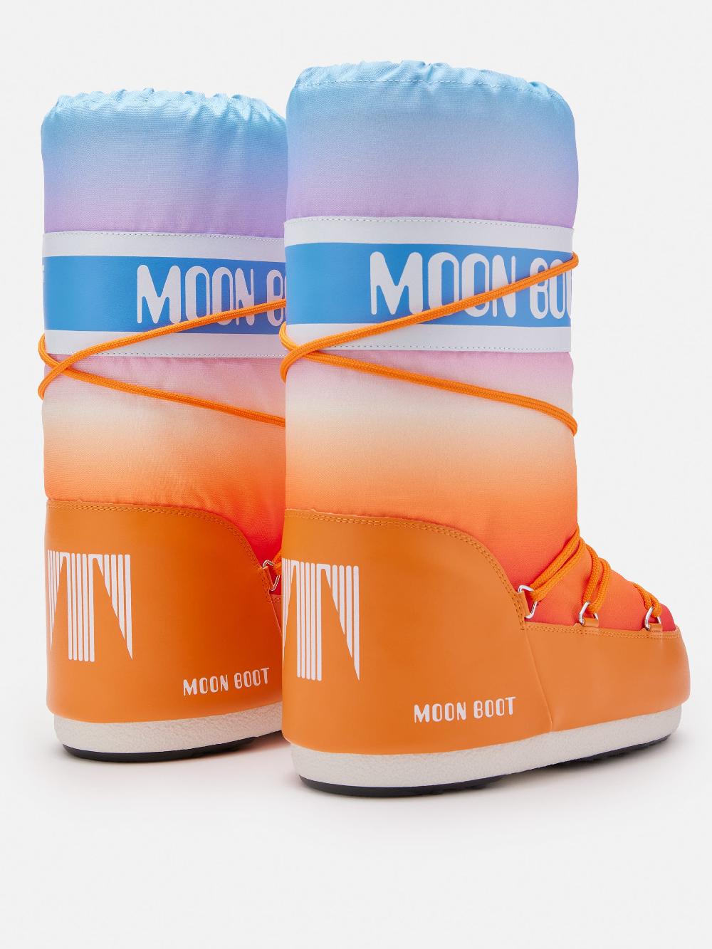 Moon Boot ICON ARANCIONE CON STAMPA SUNRISE In Saldo