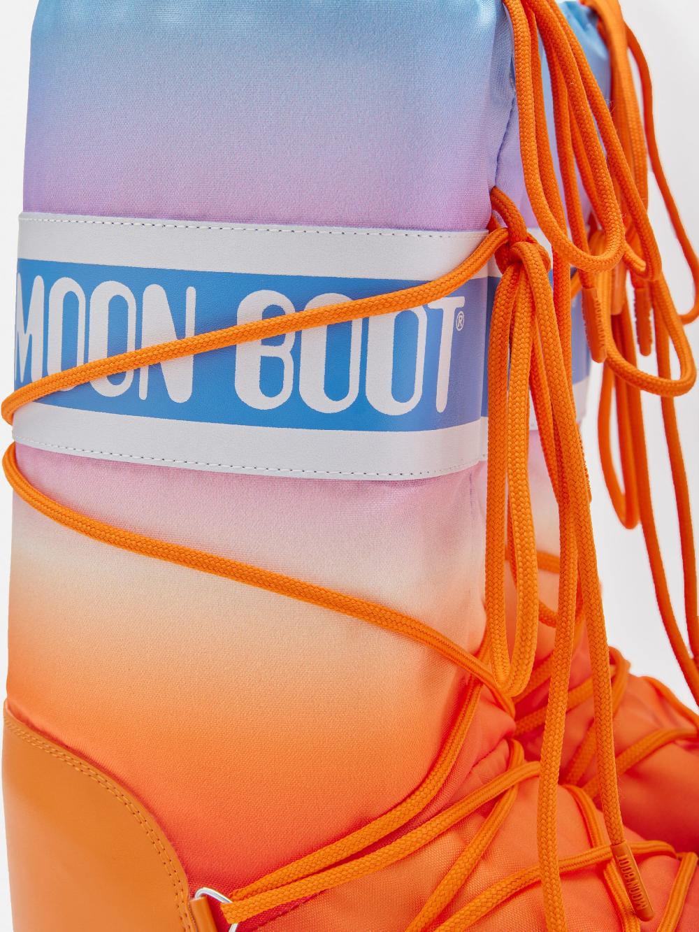 Moon Boot ICON ARANCIONE CON STAMPA SUNRISE In Saldo