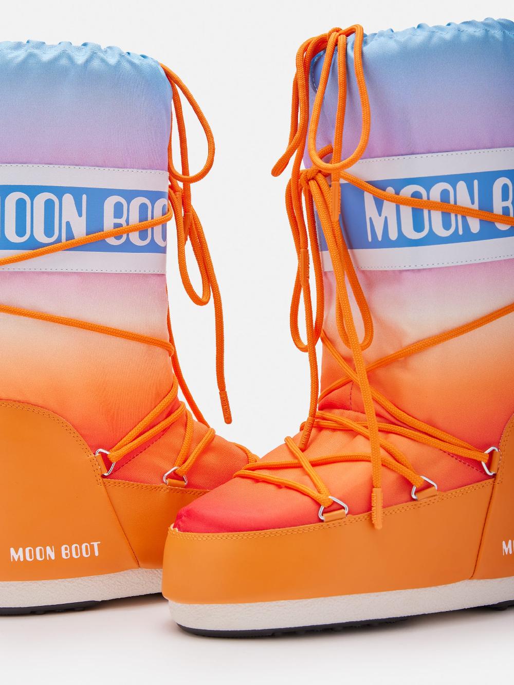Moon Boot ICON ARANCIONE CON STAMPA SUNRISE In Saldo