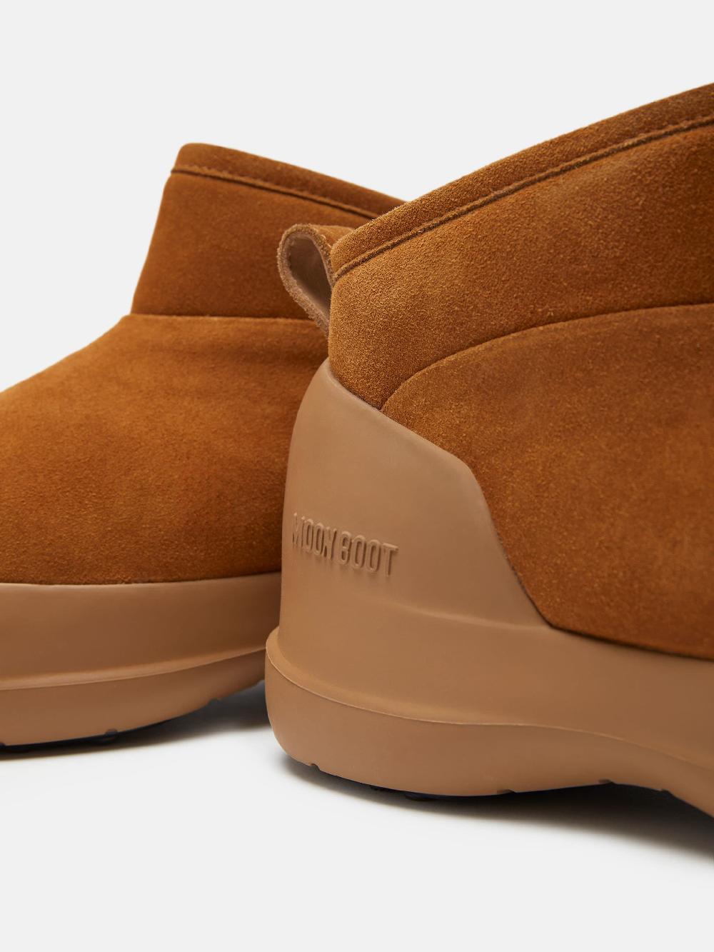Moon Boot STIVALE LUNA LOW COGNAC IN PELLE SCAMOSCIATA Nuova