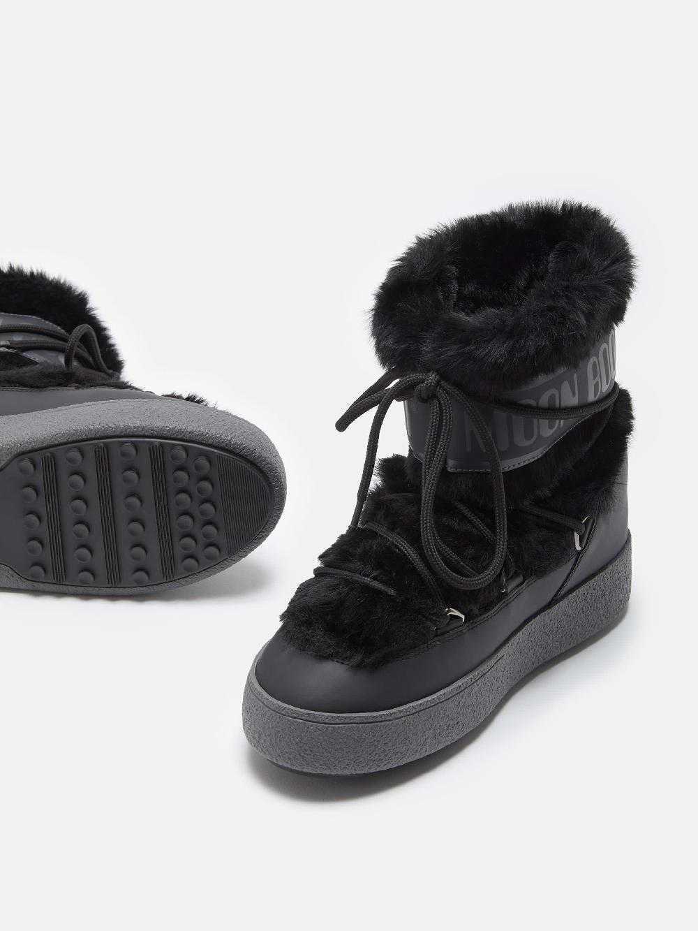 Moon Boot LTRACK LOW FAUX FUR NERO Italia