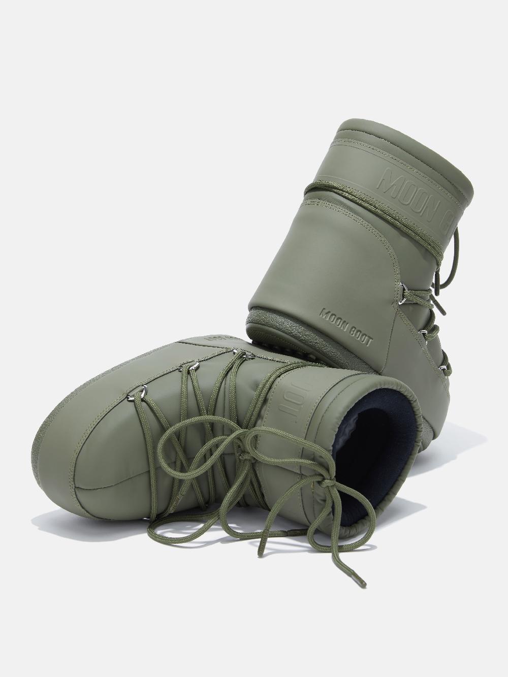 Moon Boot ICON LOW KAKI IN GOMMA In Linea